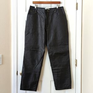 Bagatelle 90's Vintage High Waisted Straight Leg Genuine Leather Pants Black 16